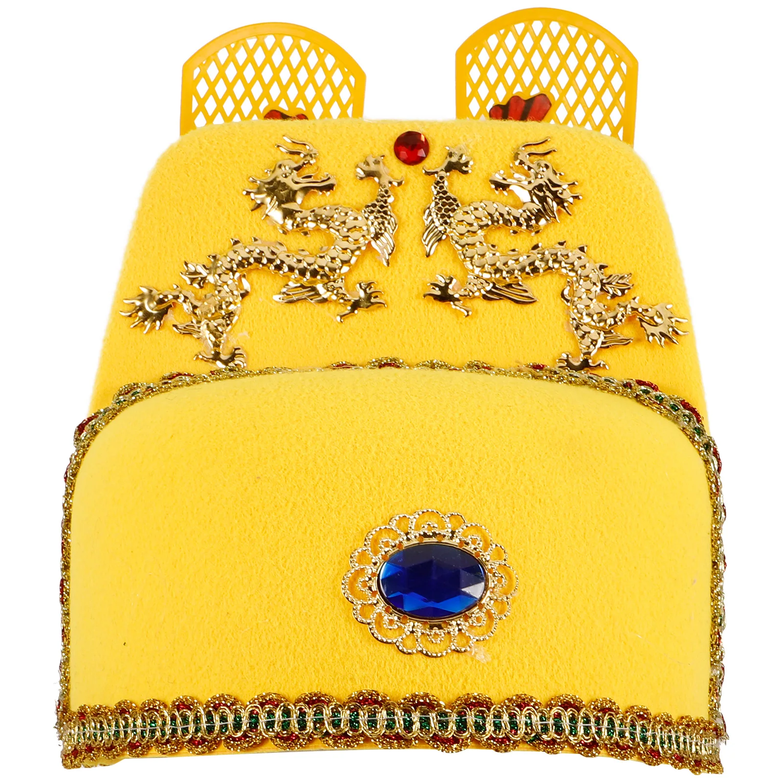 

Dragon Emperor Hat Chinese Ancient Style Royal Court Headdress for Festival Theater Role Play Decorative Costume Accessory
