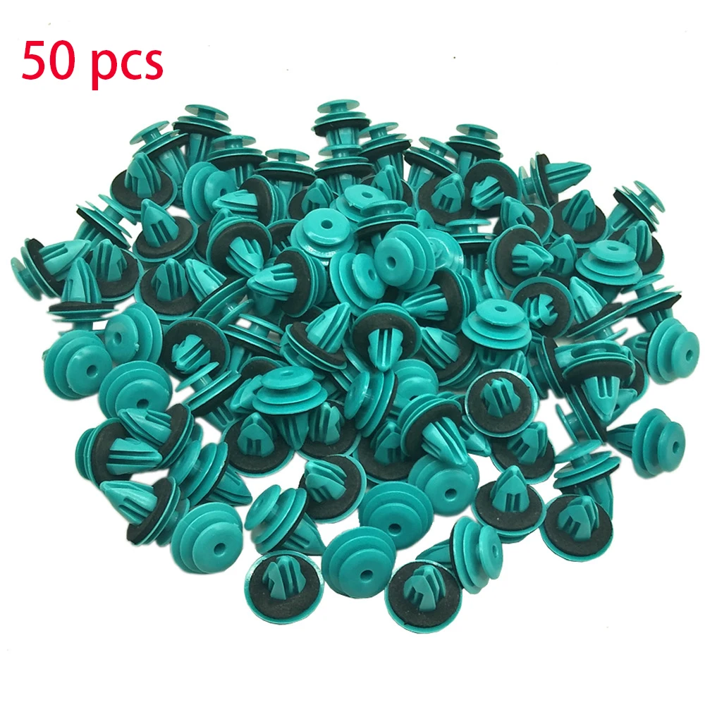 50Pcs Grün Nylon Halte Clip für Toyota Stoßstange Tür Schnalle Auto Innen Zubehör Auto Fahrzeug Retainer Verschluss Niet