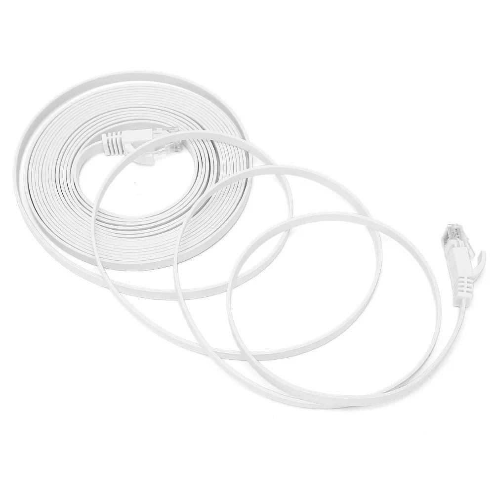 Durable 8-Core Twisted Pair Ethernet Cable White Flat Copper Wire Gigabit Network Cable CAT6 Network Cable Network Supplies