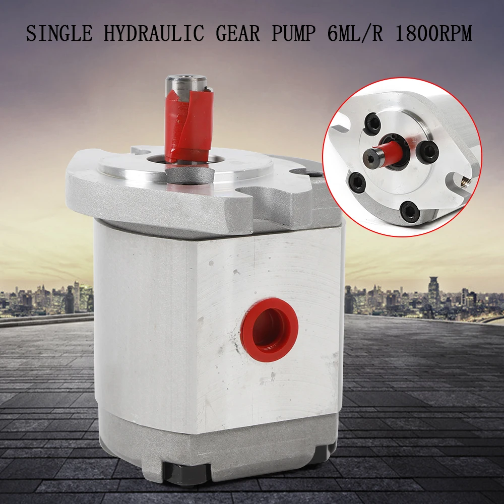 Single Hydraulic Gear Pump Aluminum Alloy Flat Keyed Shaft Mini HighPressure 6ML/R 21MPa for Machinery New