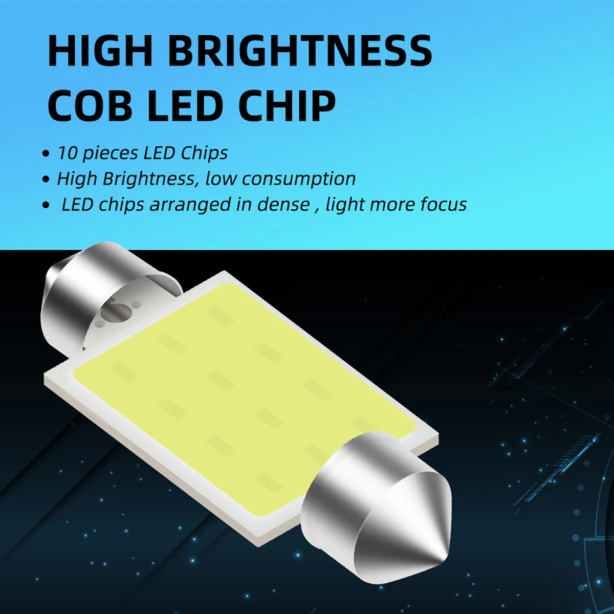 2Pcs C5W C10W Dome Light Bulb 31mm 36mm 39mm 41mm Festoon COB LED Car Interior Reading Lamp Clearance License Plate Light White image 3