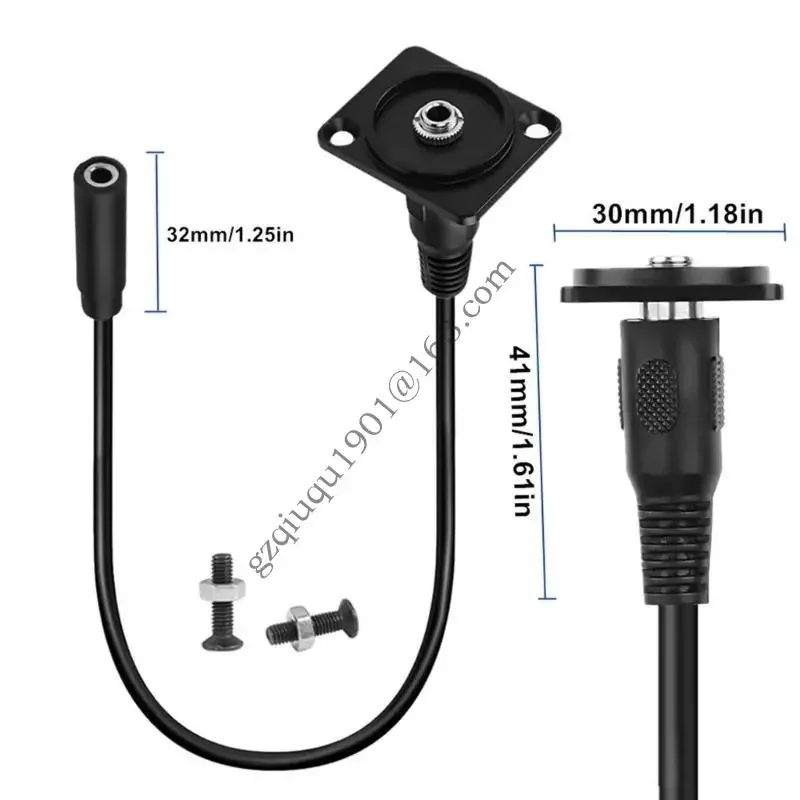 TRS 3,5 мм панель монтажный звуковой адаптер 3,5 мм TRS Самец/самка к женскому монтажу с коротким кабелем TRS 1/8 Стерео H05A