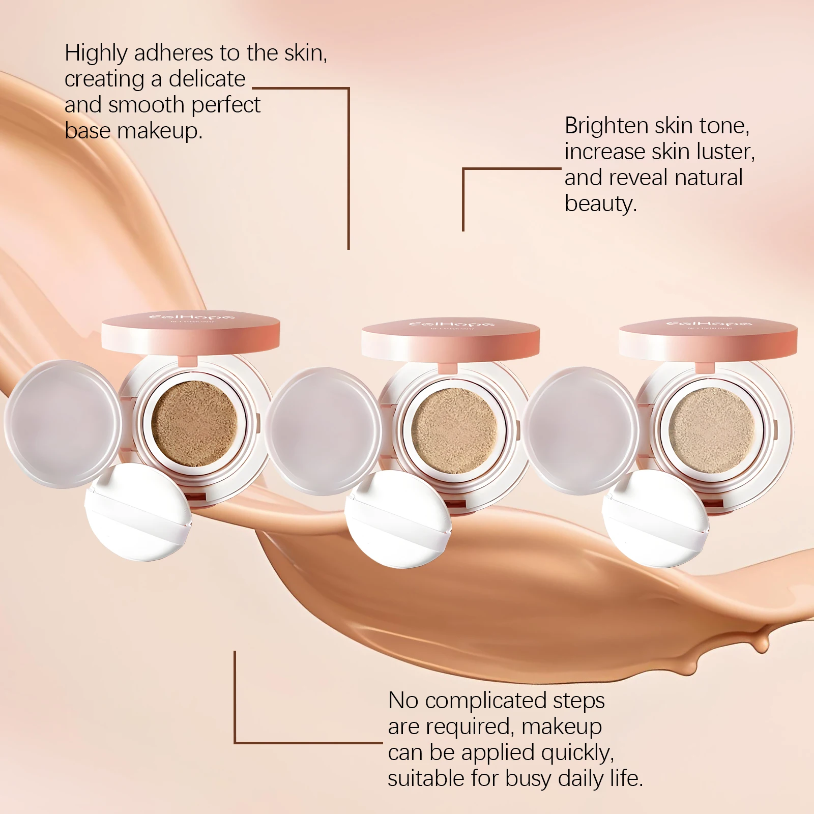 Eelhope Air Cushion Foundation Firming Concealer Moisturizing Makeup Base
