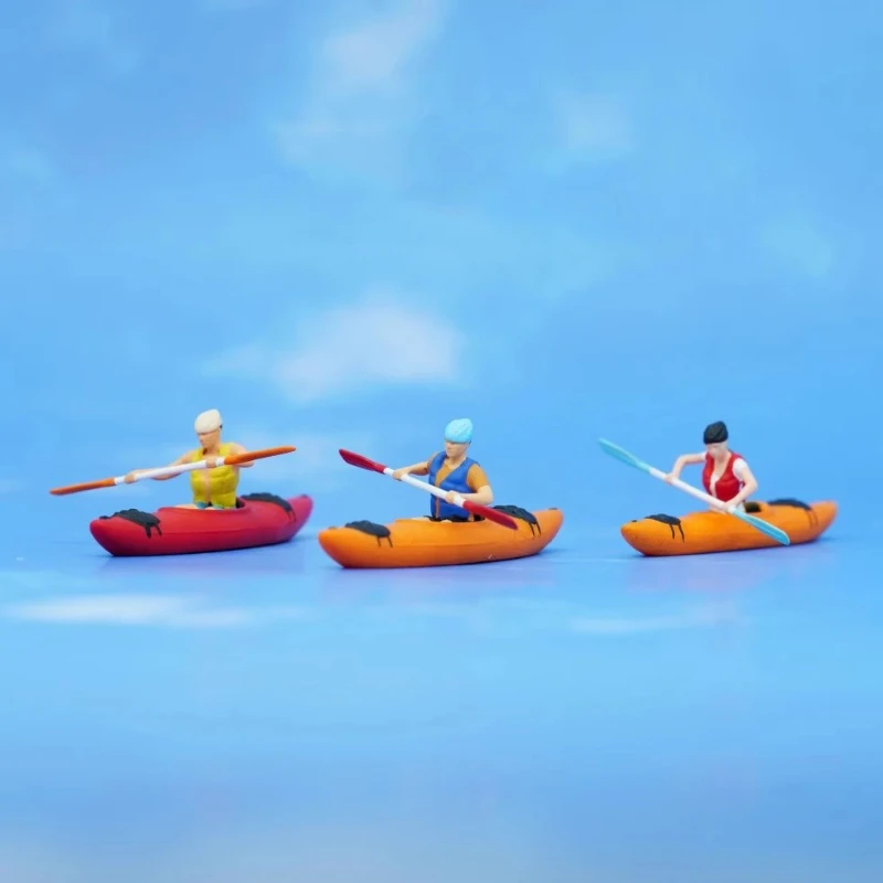 Novo 1/64 diorama figura em miniatura caiaque surf cena acessório modelo diy artesanato brinquedos 1/87 boneca em miniatura praia natação