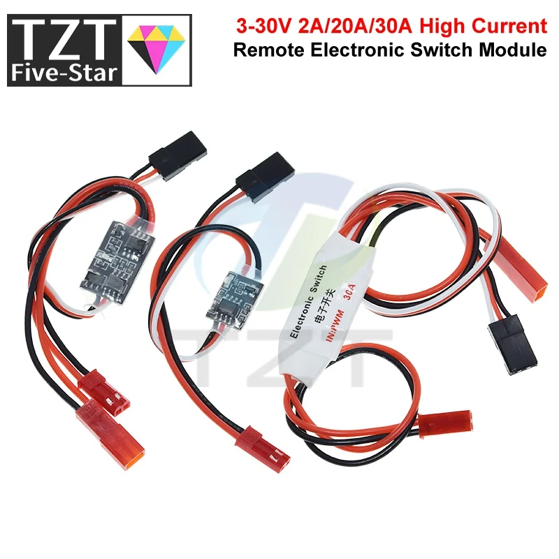 2-20A High Current Remote Control Electronic Switch 3-30V Aerial Model Plant Protection RC Drone Water Pump PWM Signal Control