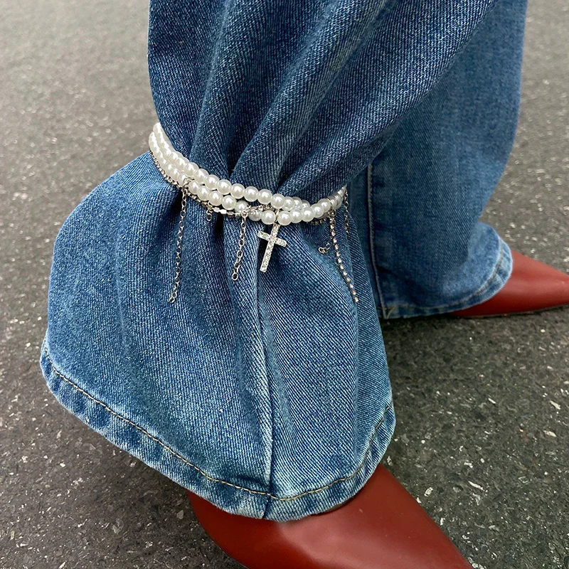 Chaîne de cheville perlée avec - Women'S Jeans Accessories Chain avis et prix