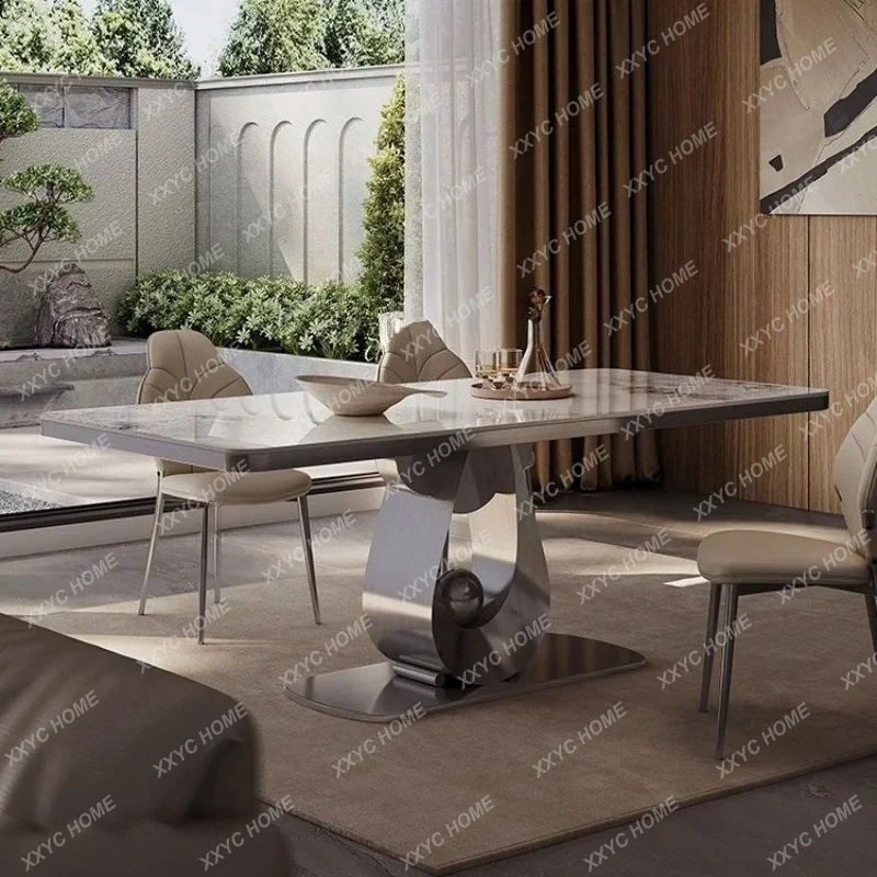 XX Slate  light luxury modern home dining table high-end rectangular dining table