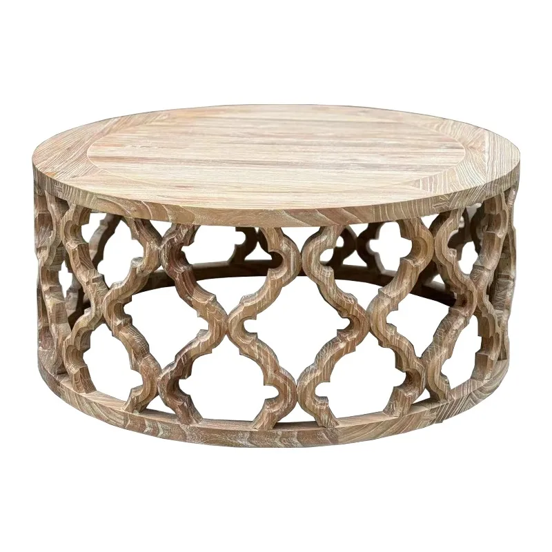 

Vintage style handmade reclaimed solid elm decoration side table living room furniture coffee shop