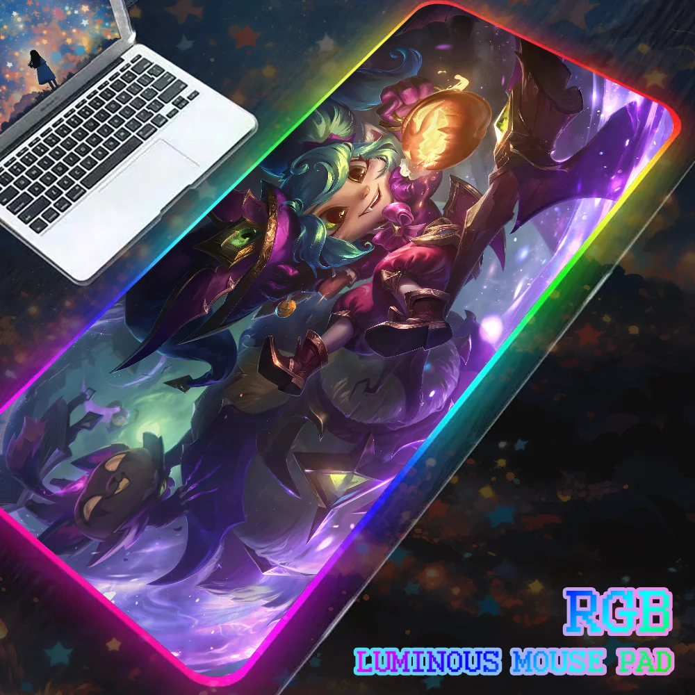 

100X500mm RGB Mouse Pad LED League of Legend Anime Gaming Mousepad Mause Pad Gamer Accessories Mouse Carpet PC Desk Mat Backlit