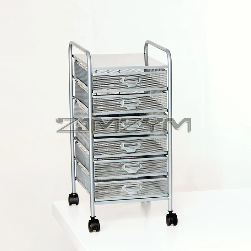 Multi-Layer File Shelf Data Rack Floor Standing Metal Office Classification Supplies Storage Rack Moblie Layered Cart