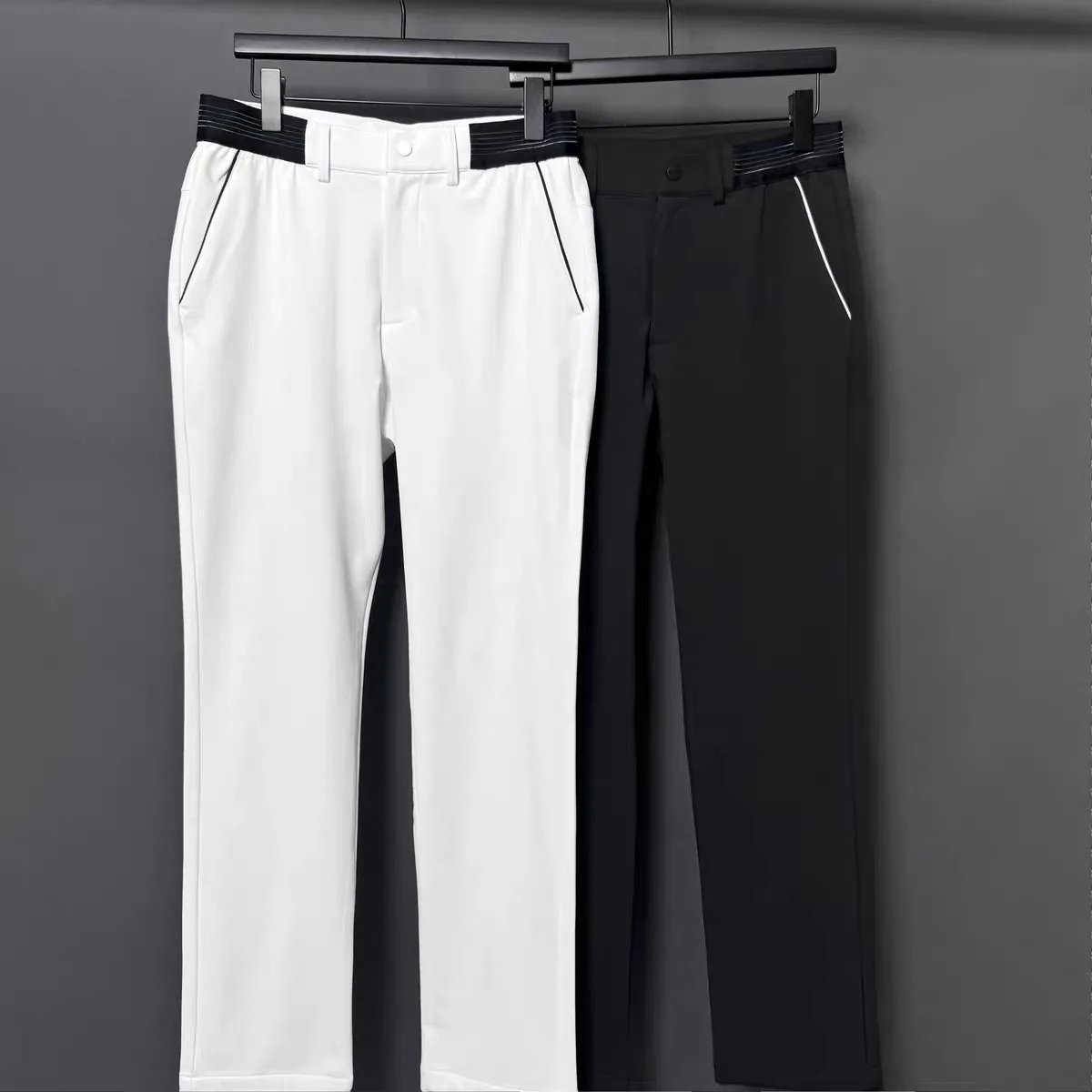 Winter new style man golf pants with fleece lining, men casual comfortable warm windproof sports golf trousers