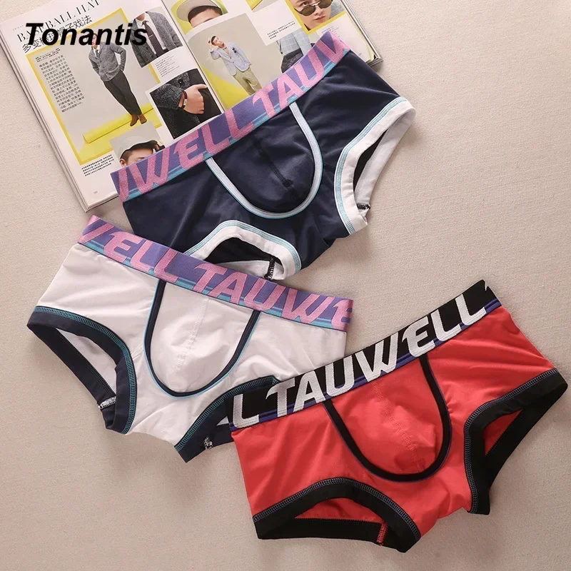 3Pcs/Pack Men\'s Panties Underwear Boxers Breathable Man Boxer Solid Underpants Comfortable Male Brand Shorts Navy Gray Underwear