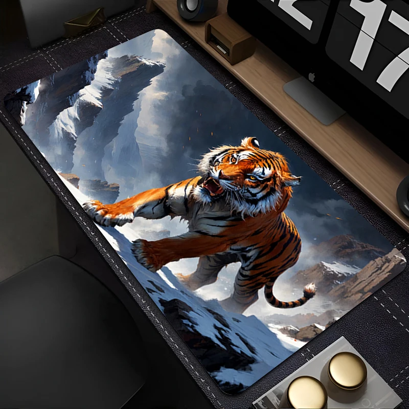 Jungle Tiger Mouse Pad Laptop Cool Anime Gamer Cabinet Mousepad Office Computer Gaming Accessories Desk Mat 900x400 Keyboard Rug