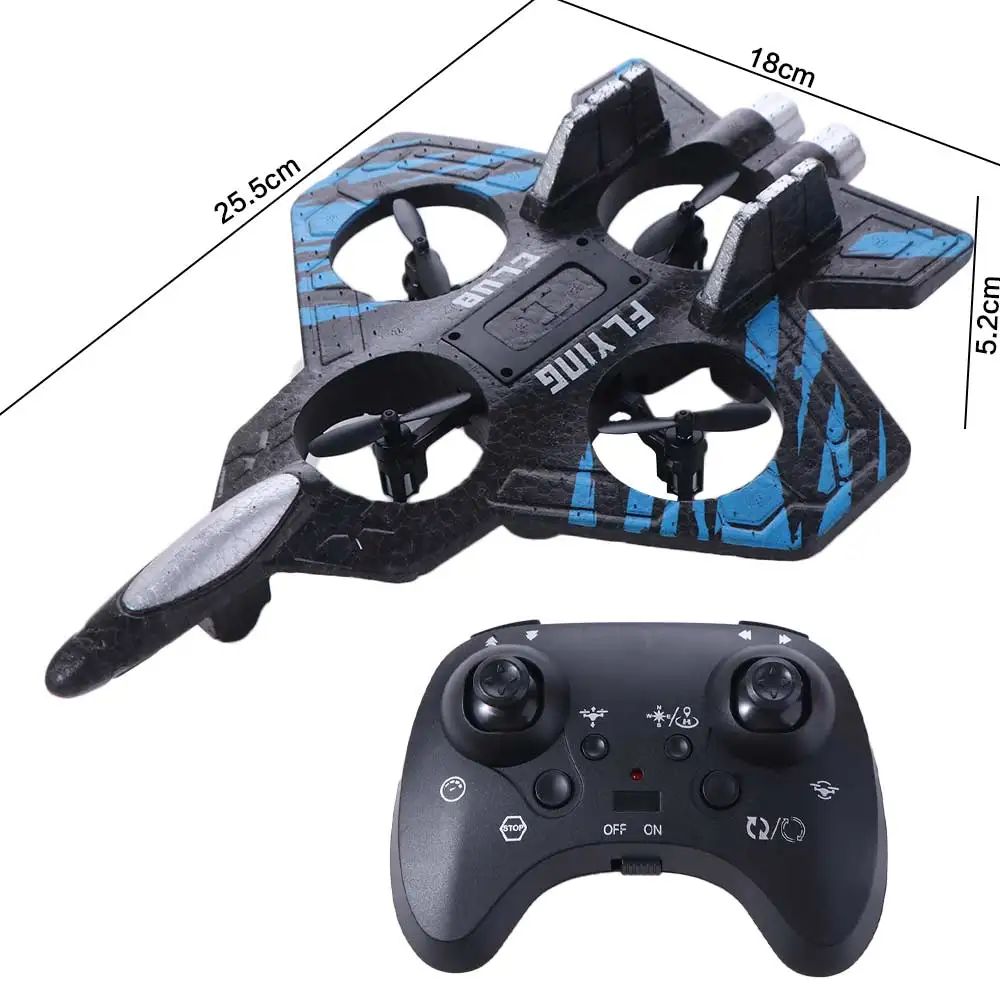 EPP Foam Пульт дистанционного управления Пенопластовый истребитель Гравитационный датчик Перезаряжаемый четырехмоторный вертолет Игрушка Прочные радиоуправляемые дроны RC Хобби Реактивный самолет