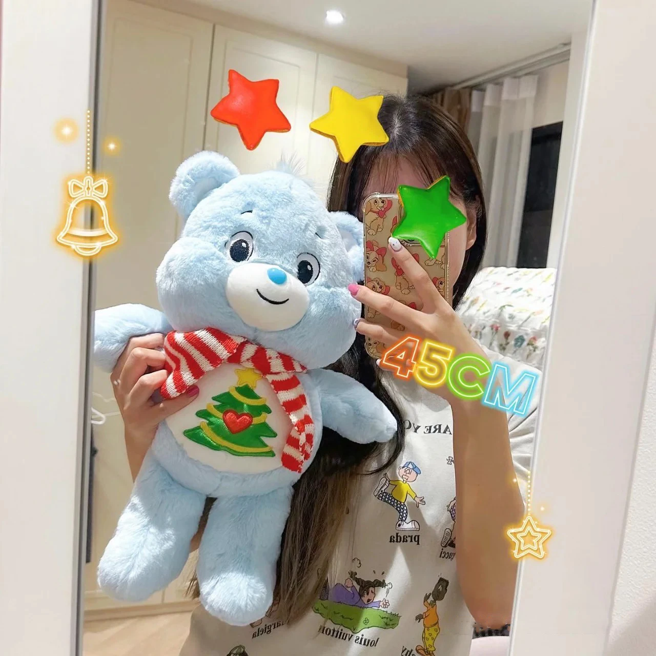 Edição de natal ursos de pelúcia urso de pelúcia boneca de pelúcia kawaii animal decoração do quarto anime arco-íris urso brinquedos hobbies presentes para a menina