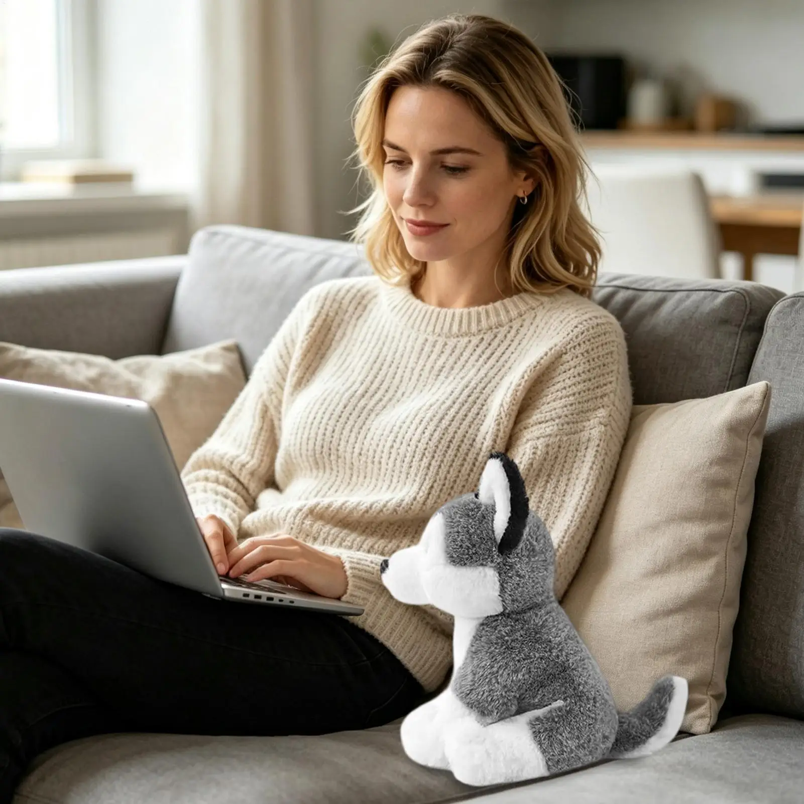 Dog Plush Cute Realistic Dog Soft Calming Kids Funny Toys 8.5inch Puppy Dolls Stuffed Animals For Women Men Boys Girls Home