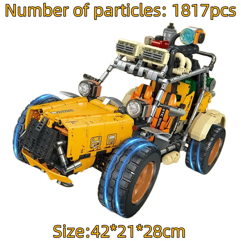 

JJ9199 Wasteland Navigator Bouncy Quadricycle Educational Assembly Building Blocks Desktop Decoration Model Toy Boy