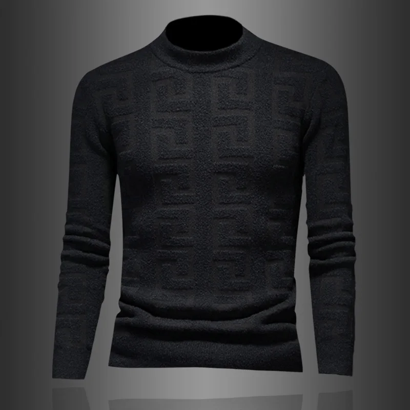 

Мужской модный вязаный свитер с длинным рукавом, теплая толстовка-худи, удобная, дышащая, мягкая, из смесовой шерсти, для повседневной носки