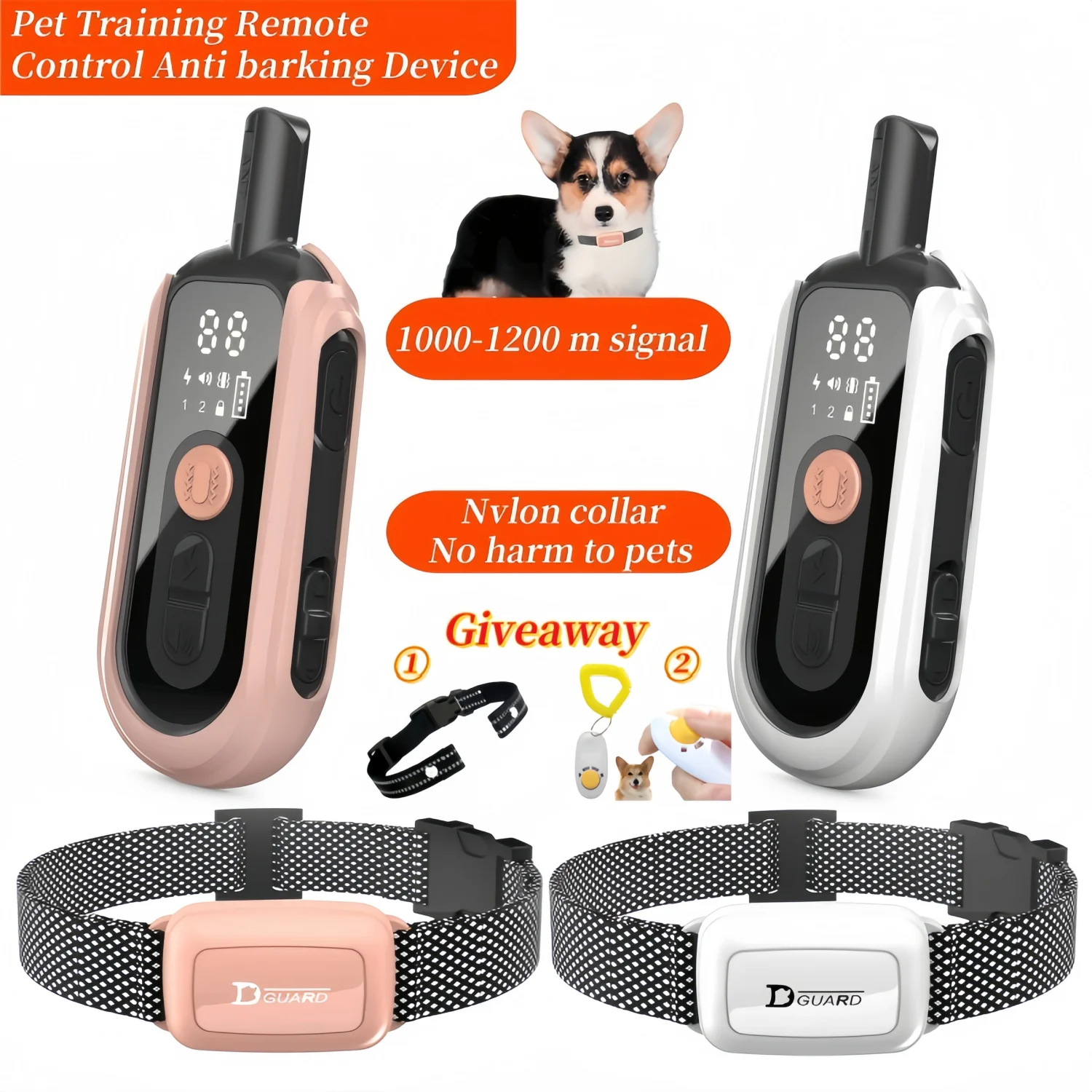 

YHLC 3300ft Automatic Anti Barking Dog Collar, Rechargeable Bark Stopper, Stop Barkin, Electric Training Collar for Dog