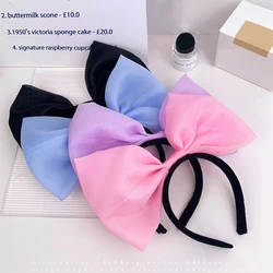 1pc Ladies' pink blue black oversized bow headband, bow headband, knotted wide headscarf headband, black bow headband headband
