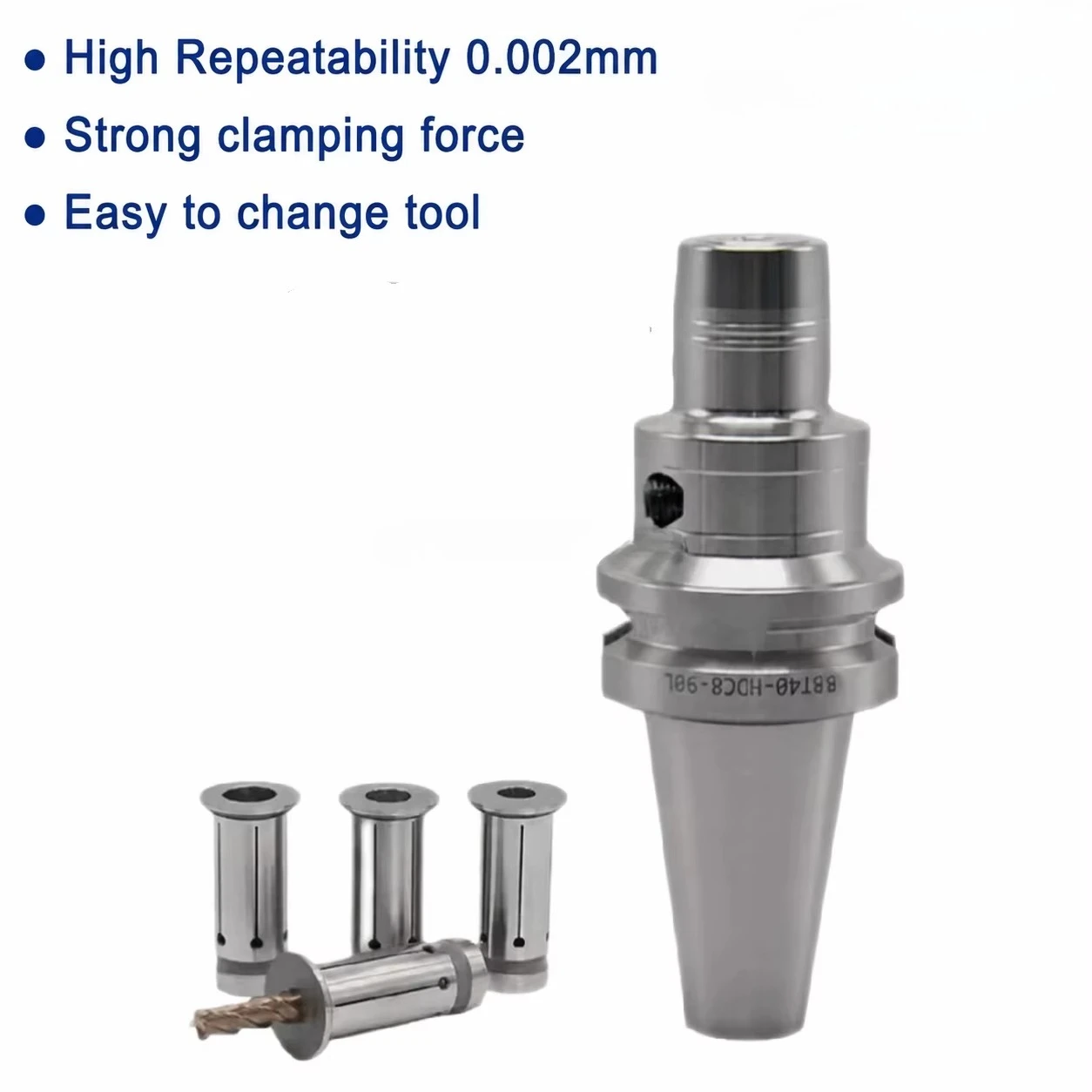 High Rigidity CNC BT40 Hydraulic Chuck HDC Tool Holder Runout 0.002mm for Milling Machine
