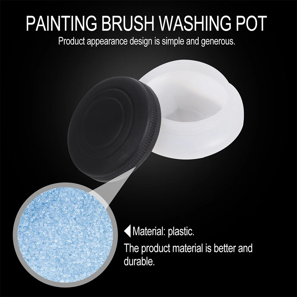 

4pcs Brush Washing Pots Oil Palette Cups Pigment Mixing Containers Pen Cleaner Pot Durable Reusable Plastic Artist Tool For