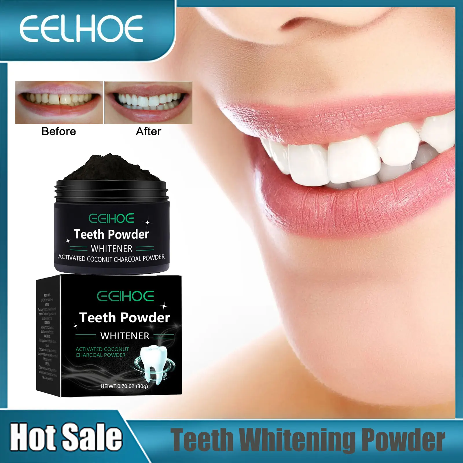 Teeth Whitening Powder Stains Remove Plaque Fresh Breath Tooth Bleaching Oral Cleaning Toothpaste Charcoal Powder Dental Hygiene