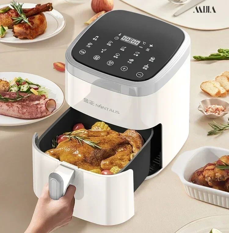 Household fully automatic multifunctional air fryer without oil smoke intelligent touch large capacity electric fryer