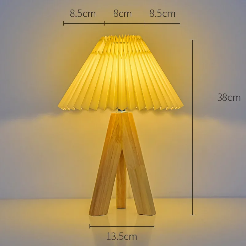 Agradável nordic retro candeeiro de mesa quarto decoração lâmpada cabeceira madeira maciça luz da noite