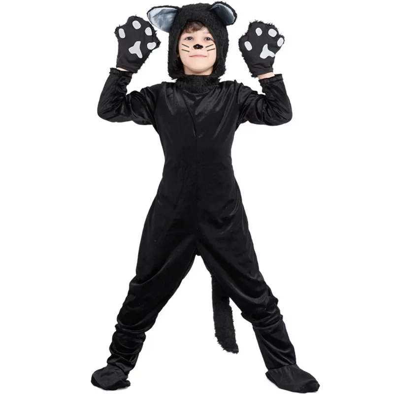 Children's Day Cosplay Animal Black Cat Performance Stage Costume