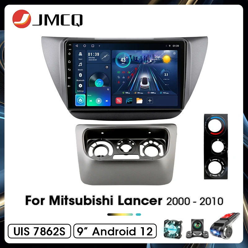 JMCQ Car Stereo Radio For Mitsubishi Lancer 2000 - 2010 2din Android 12 Carplay Multimidia Video Player Navigation GPS Head Unit