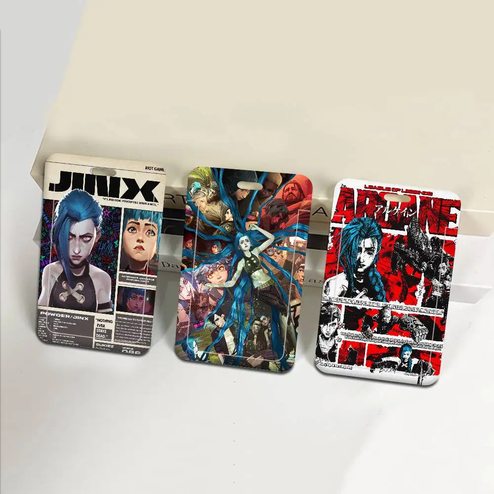 A-Arcane S-Season 2 Jinx VI Badge Holder Lanyards Keychain Women New Cartoon Card Neck Straps Student Credential for Gift