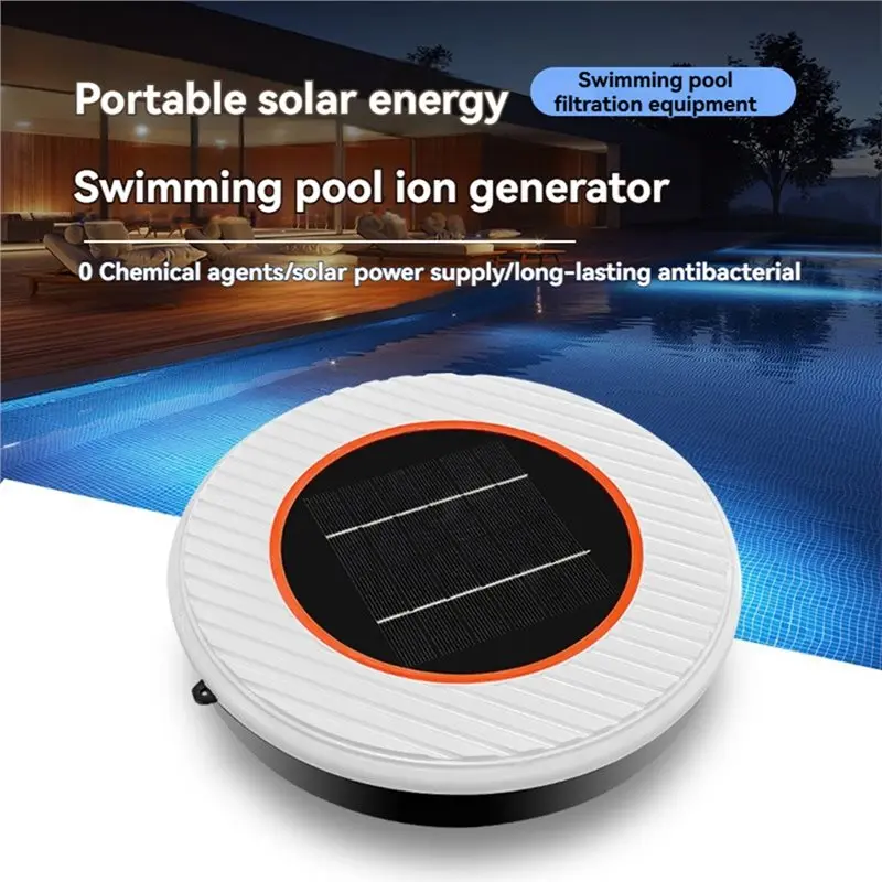 AB41-Copper Silver Solar Pool Ionizer Swimming Pool Purifier Clear Water Cleaner Anti-Algae Outdoor Pond Sterilizer