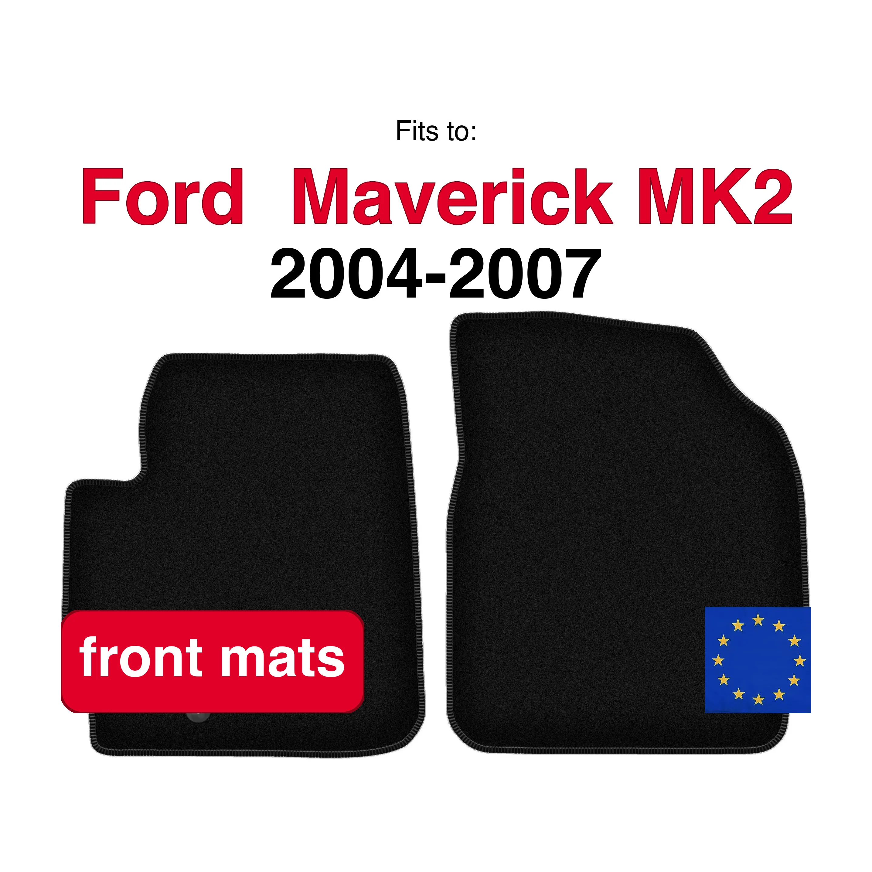 Velours vloermatten voor Ford Maverick MK2 SUV (2004-2007) - Zwart (2 stuks) set vloermatten voor in de auto