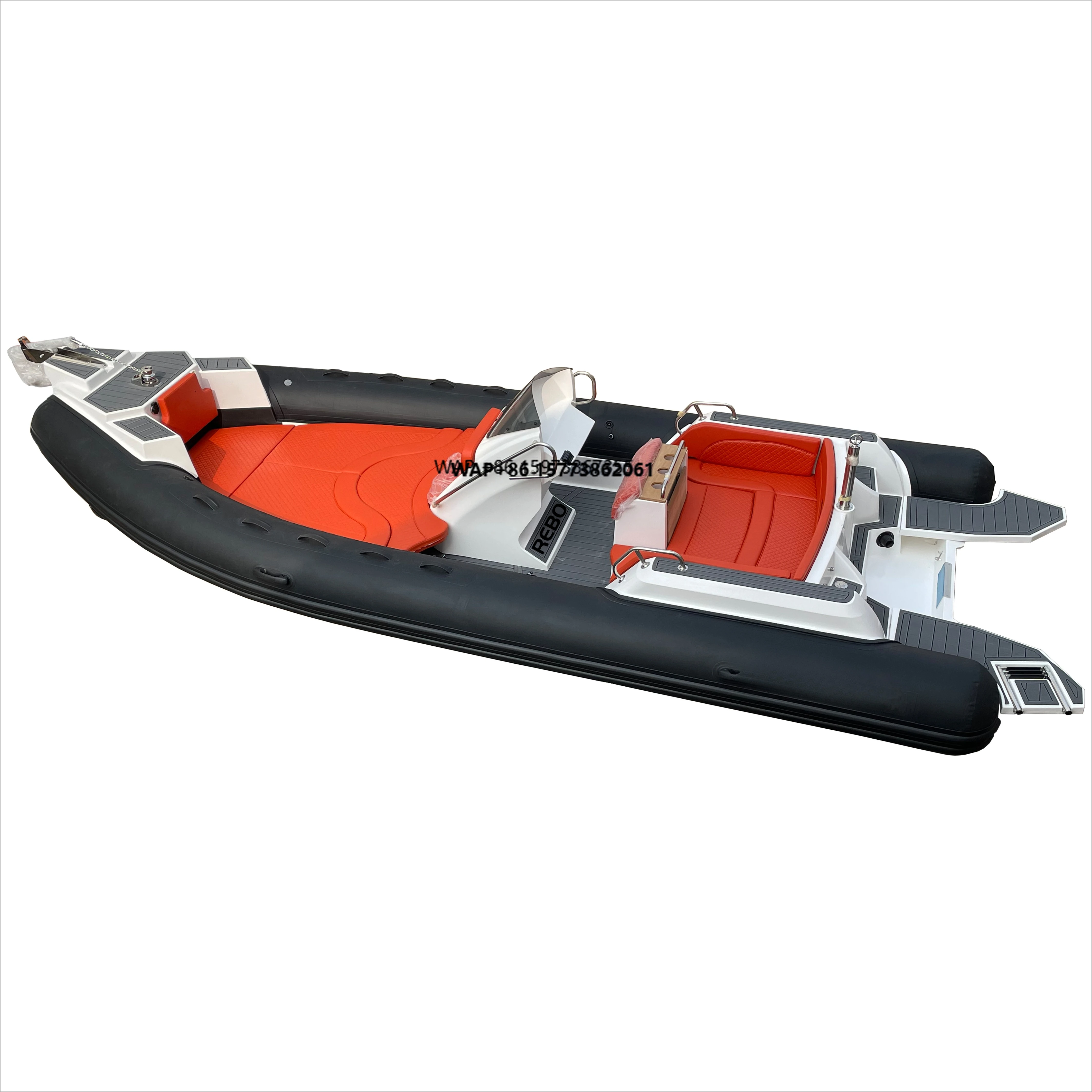 Luxury 22ft RIB 680 Fiberglass Inflatable Boat for Family Surfing and Ocean Waters Entertainment
