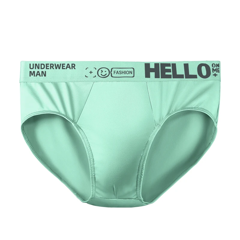 

Men's ice silk underwear printed letters trend briefs plus size fat man quick dry breathable sports boys underpants