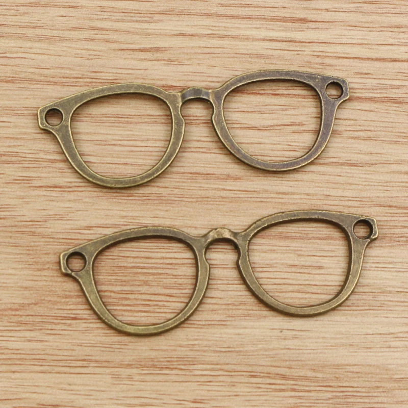 10pcs 55x19mm Antique Silver Plated Bronze Plated Glasses Handmade Charms Pendant:DIY for bracelet necklace