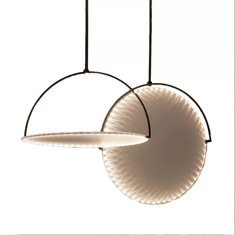 

American-style LED cloth chandelier, stainless steel lustre, dimmable, suitable for restaurants, living room ceilings
