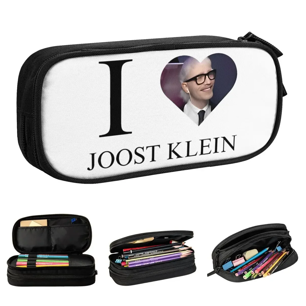 I Love Joost Klein Cute Pencil Case Pen Holder Bags Student Large Storage Students School Zipper Pencilcases