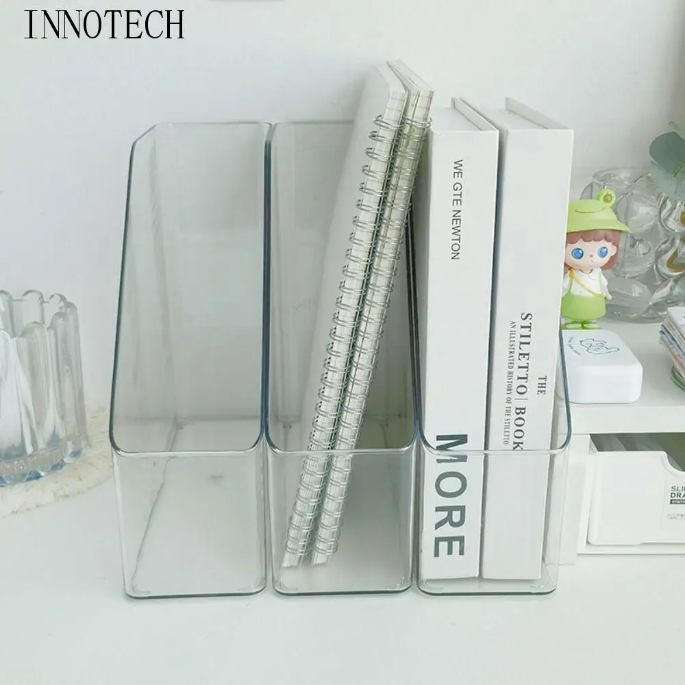 

Portable Transparent Desk Folder PET Storage Bin Vertical File Folder Multifunctional Space Saving Paper Tray Organizer Home
