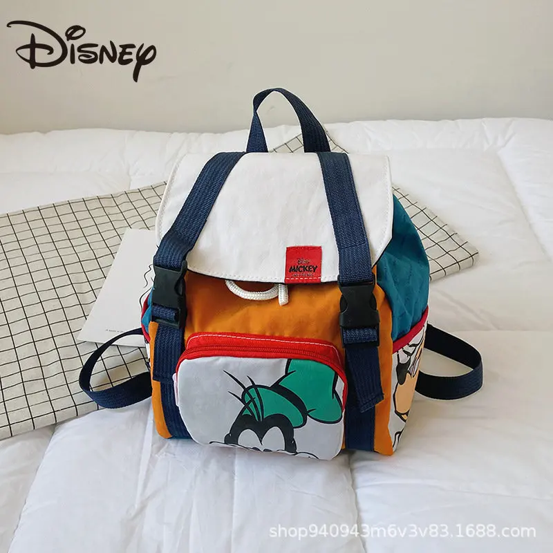 

MINISO Disney 2023 New Backpack Mickey Cartoon Schoolbag Elementary School Students Unisex Student Bag Wear-resistant Backpack