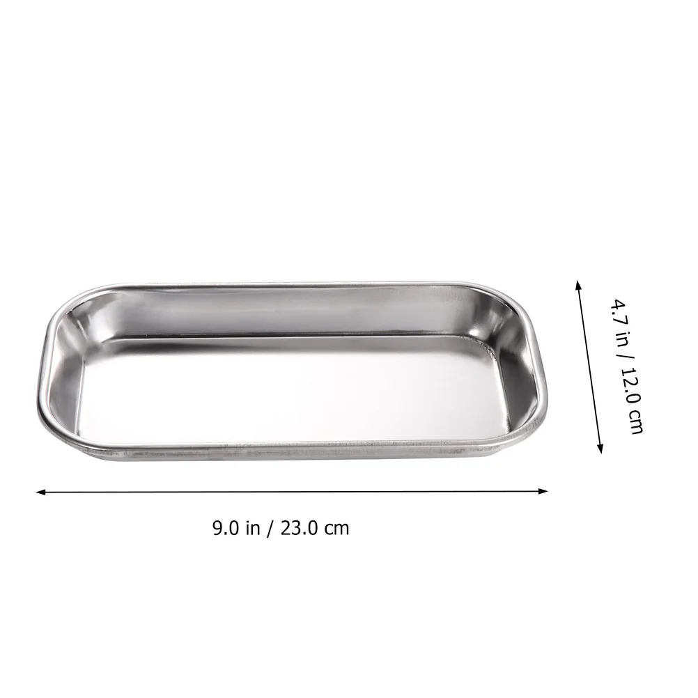 2 Buah Baki Alat Sterilisasi Baja Tahan Karat untuk Instrumen Kasa Kapas Ringan Portabel Dipoles Cermin