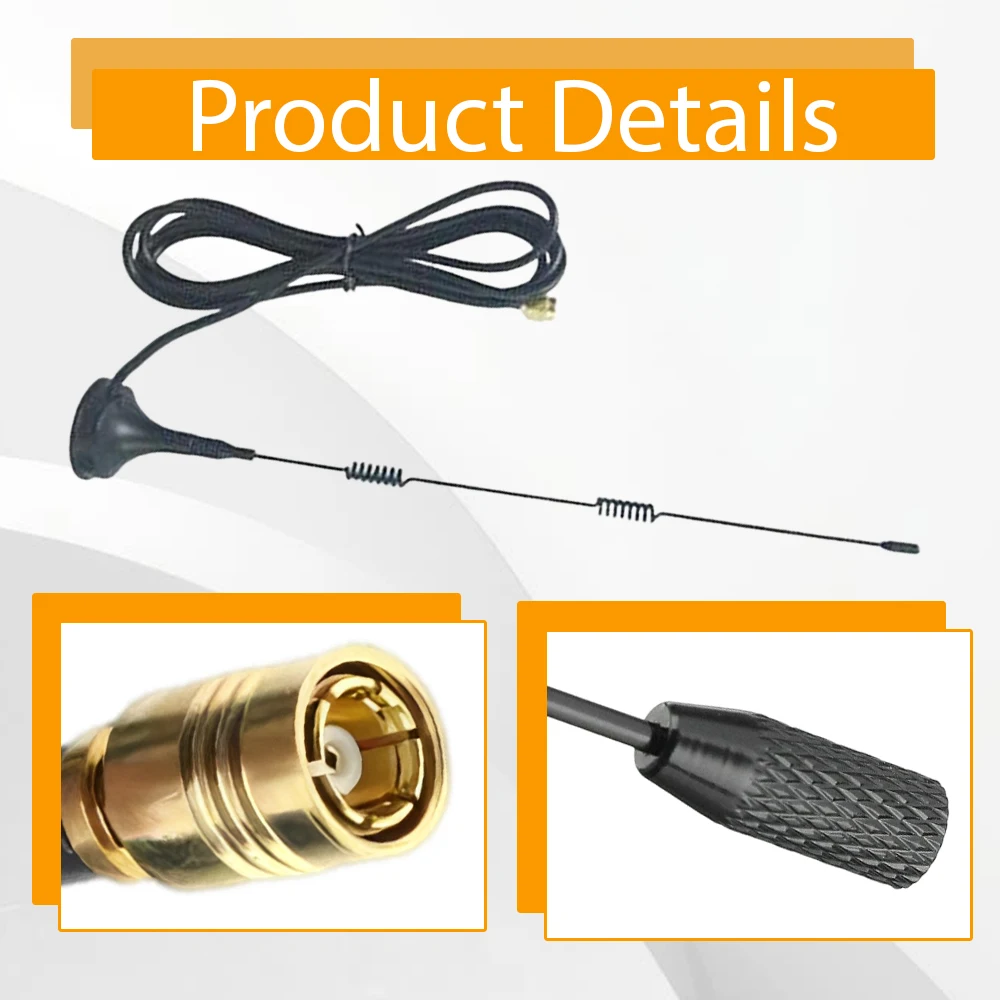 1 Set Magnetic Base High Gain Car Radio Antenna Aerial 24.5cm For the Pure Highway SMA Male Plug Straight Car Accessories