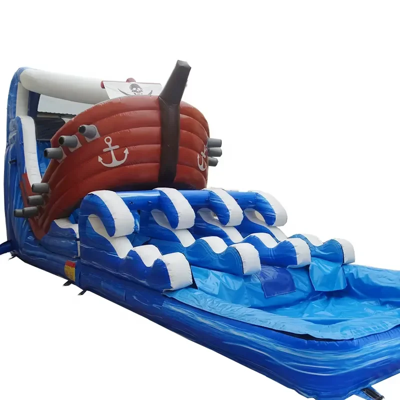 Inflatable Pirate Ship Inflatable Water Slide Outdoor With Inflatable Pool Slide