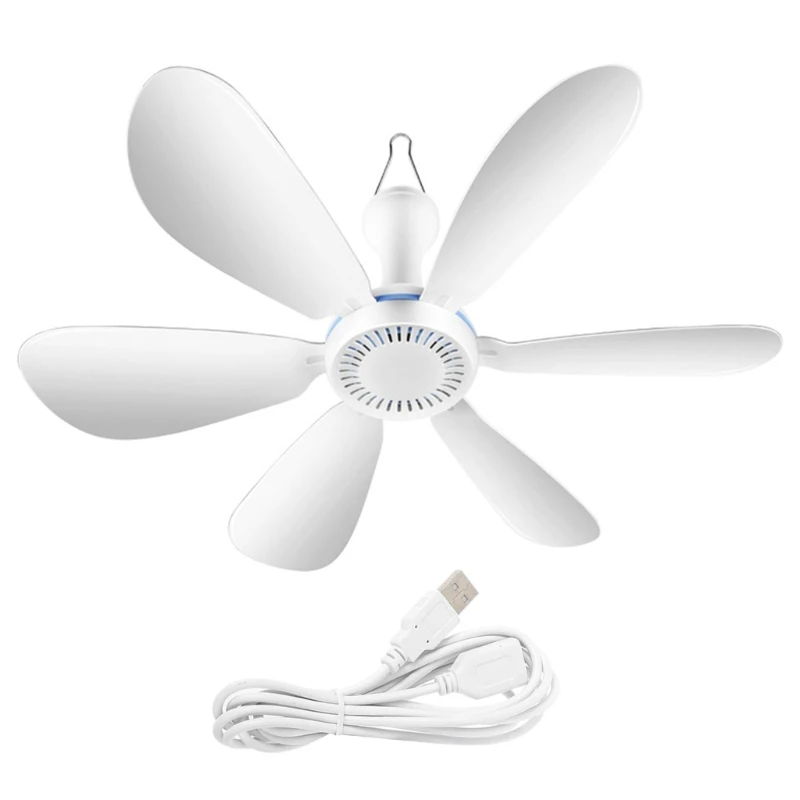 U55C Portable USB Hanging Fan With Remote Controls For Bed Tent Campers Boats And Outdoor Use