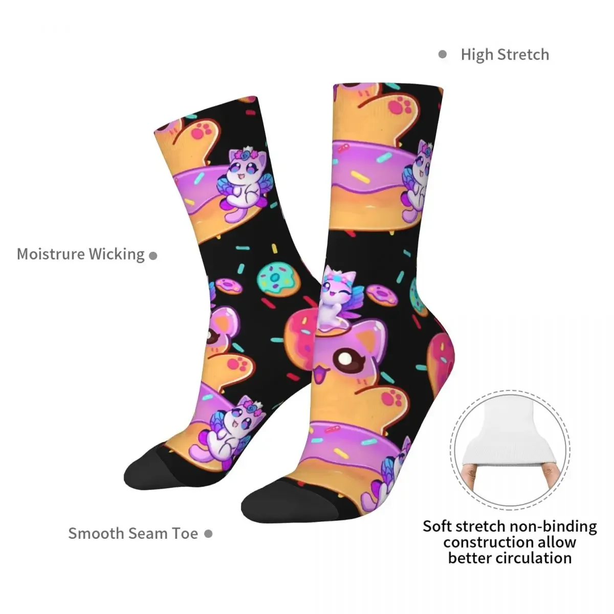 Aphmau Meow Plushies Anime Cats Socks Harajuku High Quality Stockings All Season Long Socks Accessories for Man's Woman's Gifts