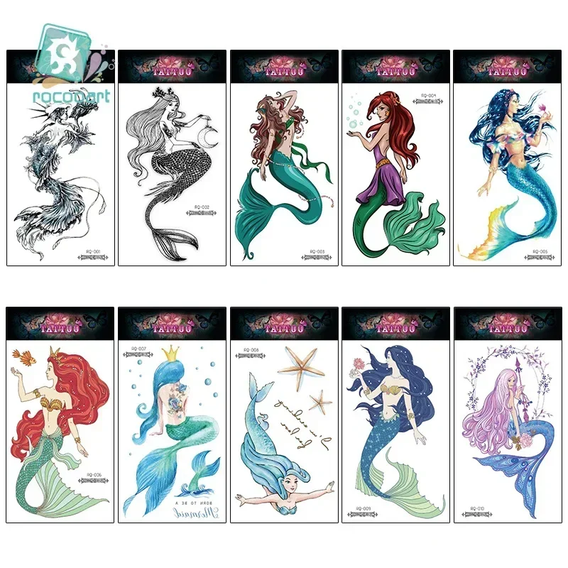 Waterproof Dream Mermaido Tatto Goddess Flower Arm Personalized Temporary Tattoos Sticker