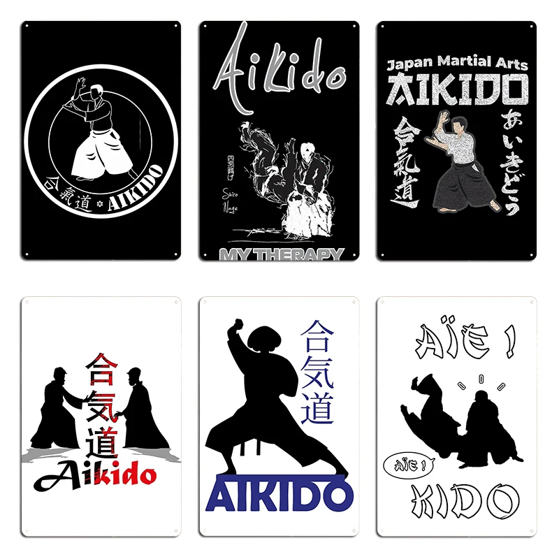 Aikido Randori Fight Popular Techniques Metal Signs Club Party Garage Decoration Living Room Aikido Randori Metal Posters