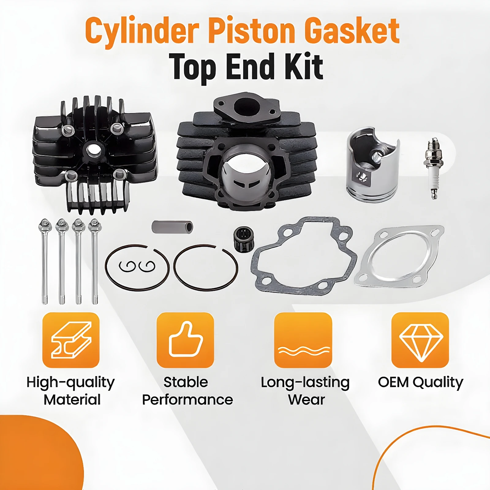 PW50 60cc Big Bore Kit Dirt Bike Zylinderkopf Kolben FÜR Yamaha QT50 – Detail 7