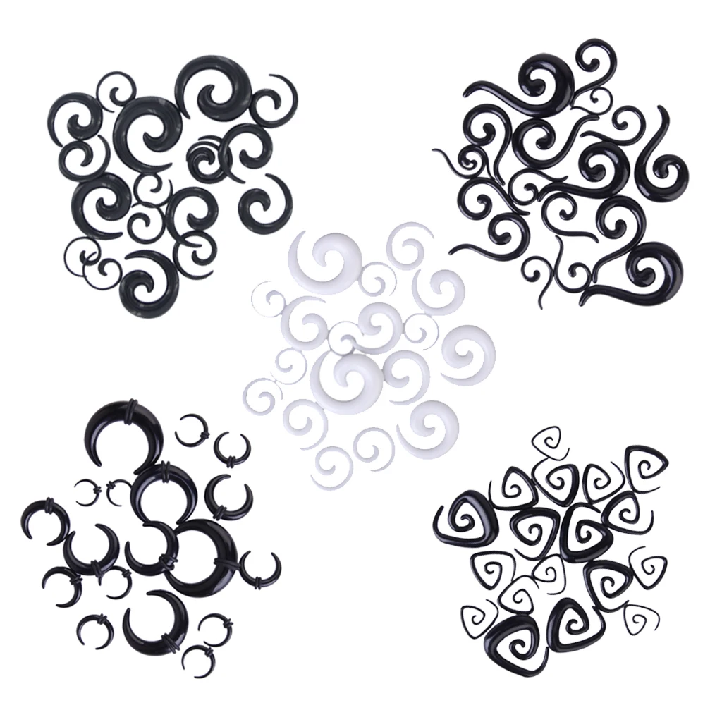 Ear Stretchers Acrylic Spiral Tapers Plugs Piercing Jewelry Ear Tunnel Kit for Gauges Stretching